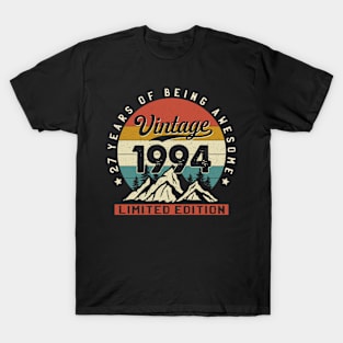 27 Years Old Vintage Made In 1994 27th Birthday Limited Edition T-Shirt